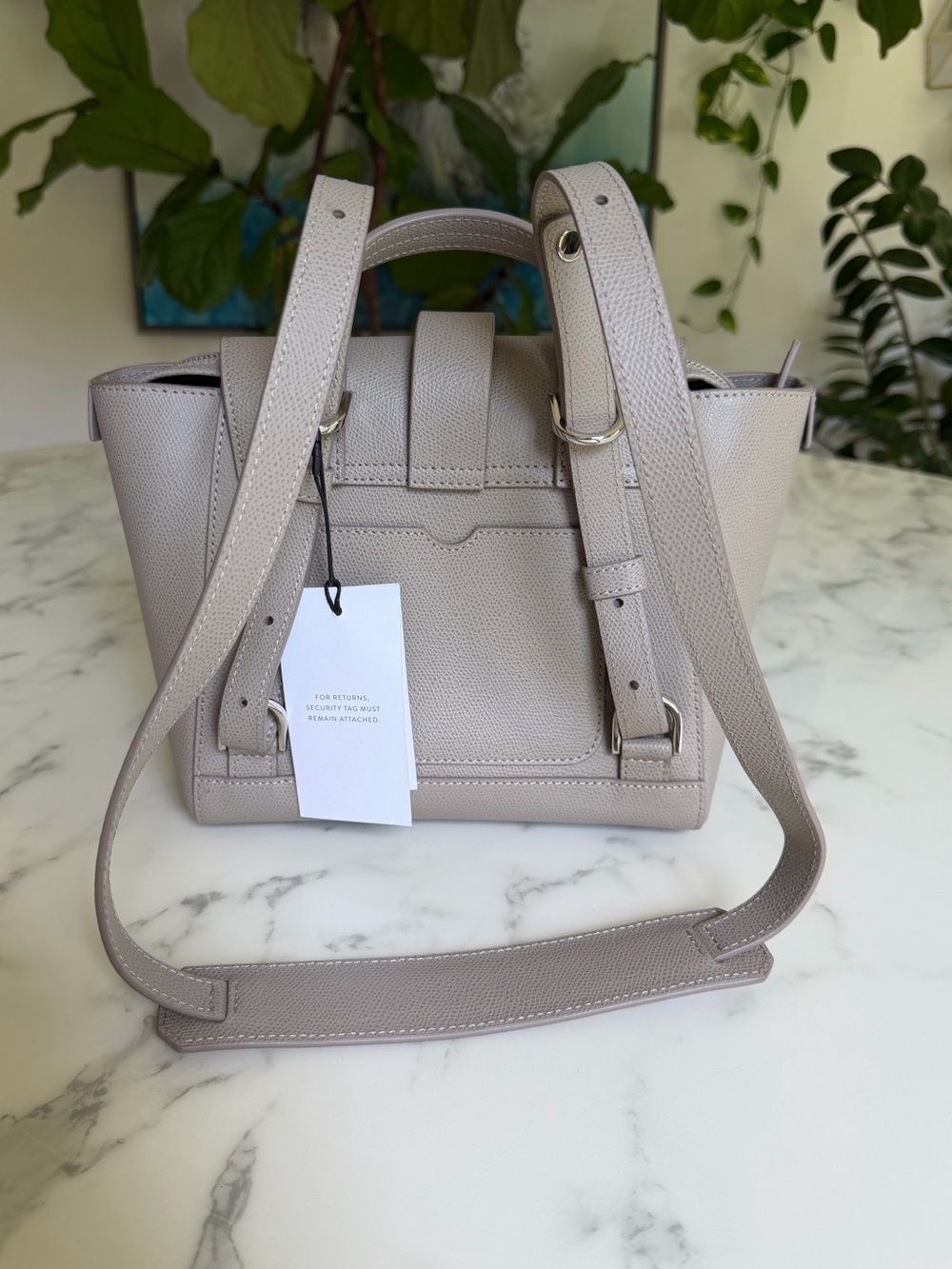 Nwt Senreve Mini Maestra Pebbled Leather Backpack Crossbody Satchel Bag Sand — image 3 of 8
